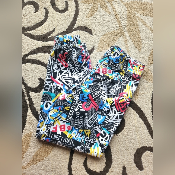 Vintage VIP Colorful Graphic Print Joggers - Picture 2 of 12